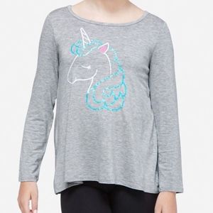 Justice Glitter Unicorn Long Sleeve